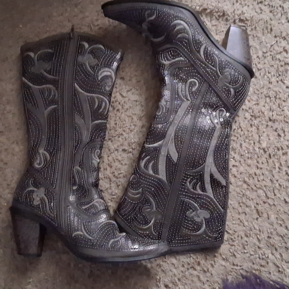 Helens Heart Sequin Western Boots size 8 - Picture 12 of 14